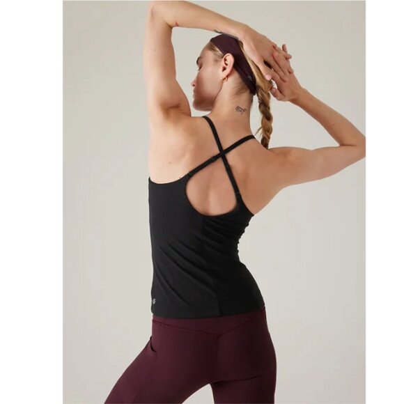 Athleta | Elation V-Neck Built-In Bra Tank A-C In Black - Picture 3 of 10